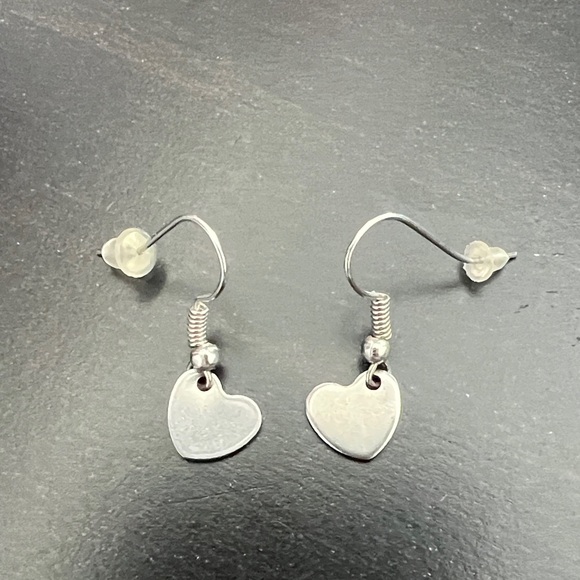 Jewelry - Silver-Tone Heart Dangle Earrings - Women's Jewelry